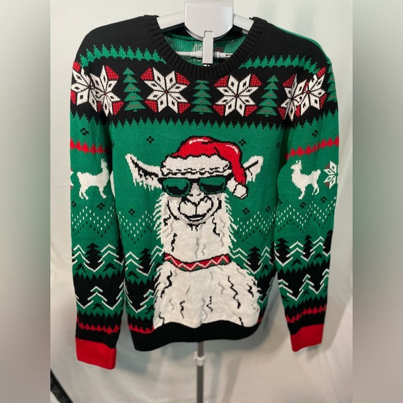 Ugly Christmas Sweater Other - Santa llama ugly Christmas sweater size large B2
